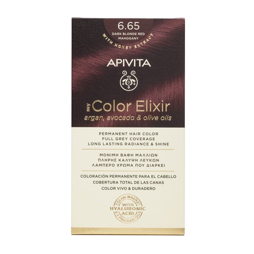 Apivita My Color Elixir Permanent Hair Color 1 Τεμάχιο - 6.65 Έντονο Κόκκινο