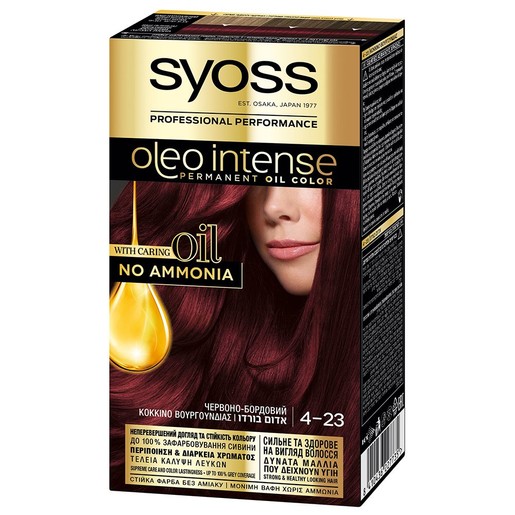 Syoss Oleo Intense Permanent Oil Hair Color Kit 1 Τεμάχιο - 4-23 Κόκκινο Βουργουνδίας