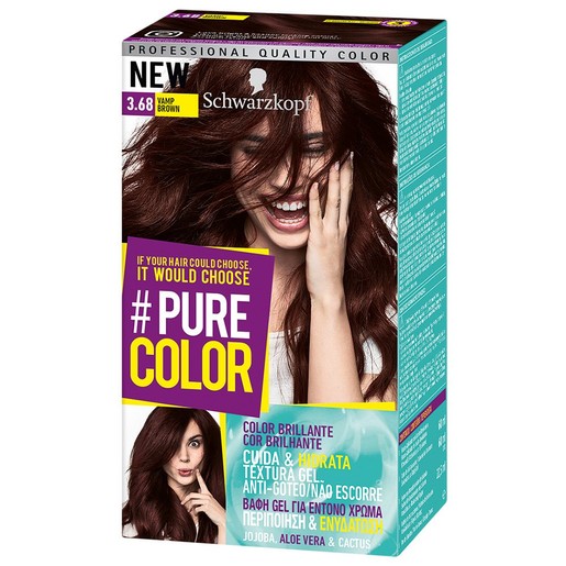 Schwarzkopf Pure Color Permanent Hair Color 1 Τεμάχιο - 3.68 Vamp Brown
