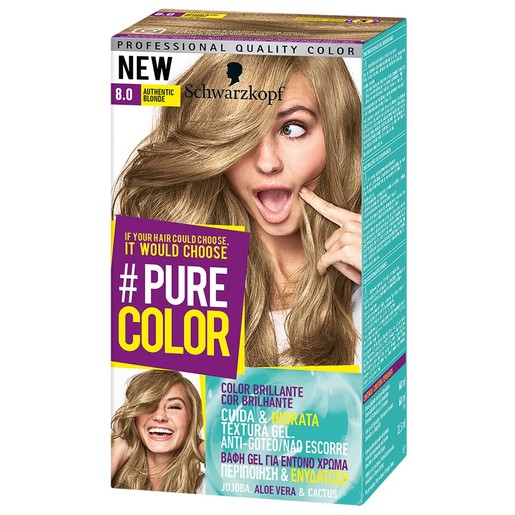 Schwarzkopf Pure Color Permanent Hair Color 1 Τεμάχιο - 8.0 Authentic Blonde