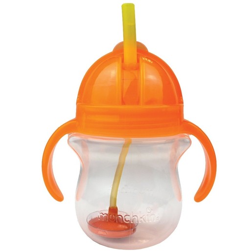 Munchkin Click Lock Tip & Sip Straw Cup 6m+, 207ml - Πορτοκαλί