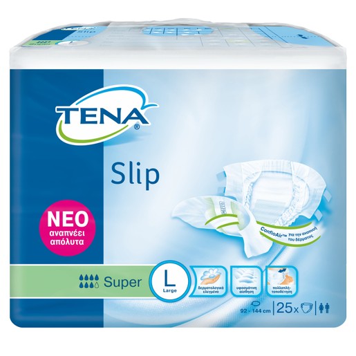 Tena Slip Super Πάνες Ακράτειας 25τμχ - Large 92 - 144cm