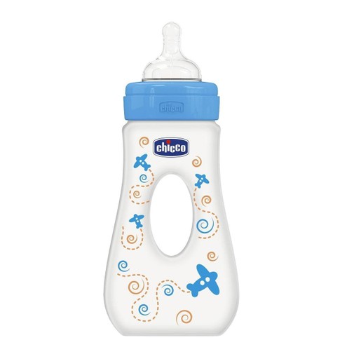 Chicco Πλαστικό Μπιμπερό με Λαβή, με Θηλή Σιλικόνης Γρήγορης Ροής 240ml Chicco Πλαστικό Μπιμπερό με Λαβή, με Θηλή Σιλικόνης Γρήγορης Ροής 240ml
