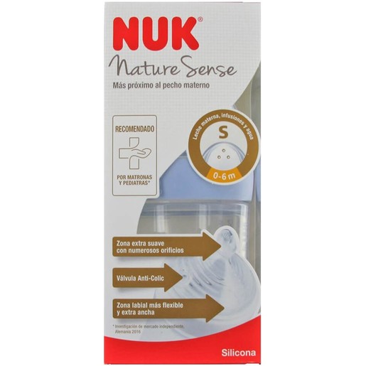 Nuk Nature Sense Πλαστικό Μπιμπερό με Θηλή Σιλικόνης Μεγέθους 1 (0-6 Μηνών) Small Οπή 150ml Nuk Nature Sense Πλαστικό Μπιμπερό με Θηλή Σιλικόνης Μεγέθους 1 (0-6 Μηνών) Small Οπή 150ml