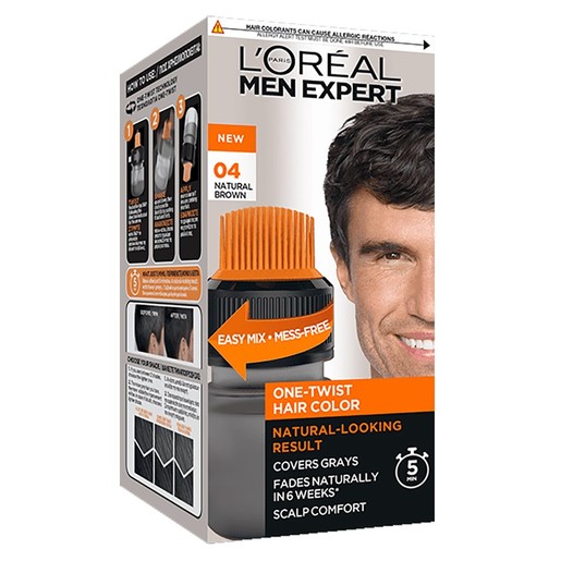 L\'oreal Paris Men Expert One-Twist Hair Colour Natural Looking Result 50ml - 04 Natural Brown