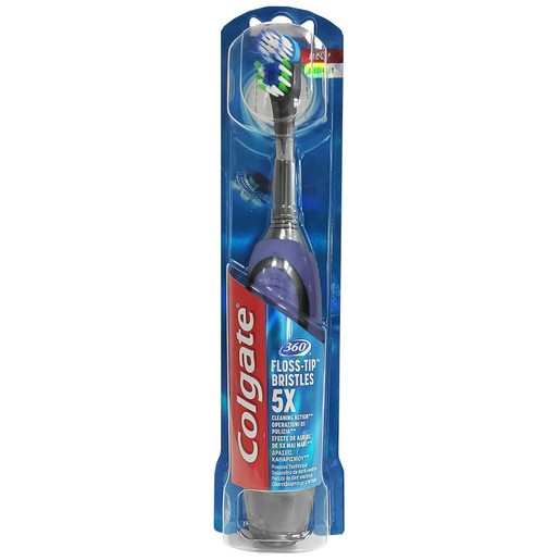 Colgate 360 Floss-Tip Bristles 5x Medium Electric Toothbrush Μωβ 1 Τεμάχιο