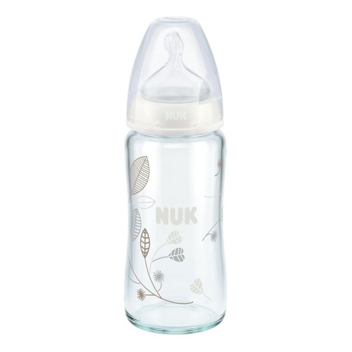 Nuk First Choice Plus Γυάλινο Μπιμπερό με Θηλή Σιλικόνης Μεγέθους 1 (0-6 Μηνών) Medium 240ml Nuk First Choice Plus Γυάλινο Μπιμπερό με Θηλή Σιλικόνης Μεγέθους 1 (0-6 Μηνών) Medium 240ml