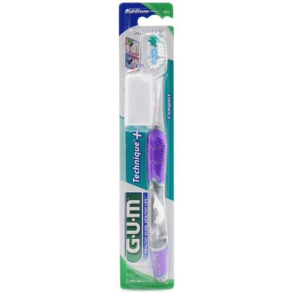Gum Technique+ Compact Medium Toothbrush 1 Τεμάχιο, Κωδ 493 - Μωβ