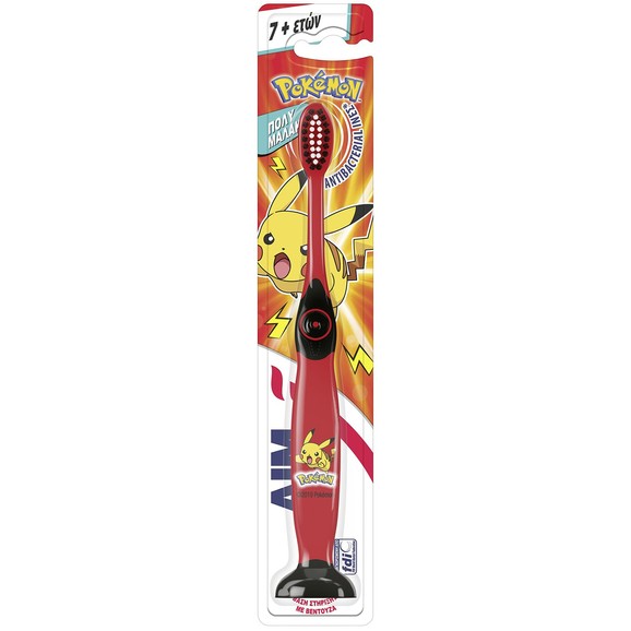 Aim Pokemon Junior 7-13 Years Soft Toothbrush 1 Τεμάχιο - Κόκκινο