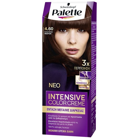Schwarzkopf Palette Intensive Hair Color Creme Kit 1 Τεμάχιο - 4.60 Καστανό Μαρόν