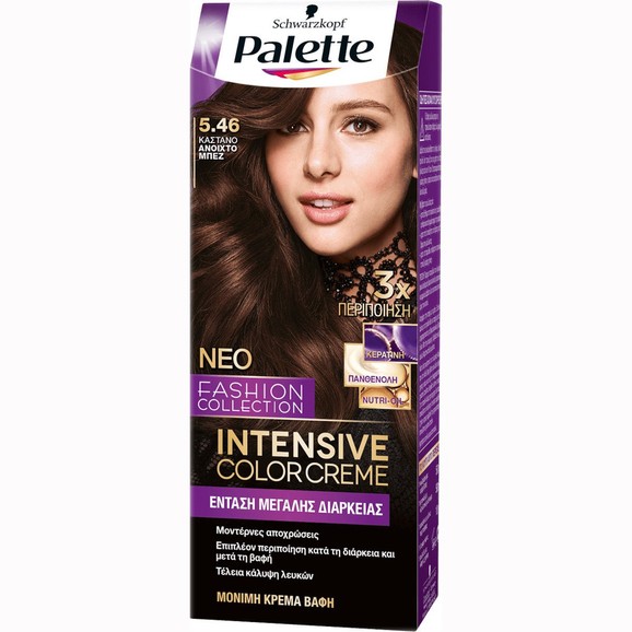 Schwarzkopf Palette Intensive Hair Color Creme Kit 1 Τεμάχιο - 5.46 Καστανό Ανοιχτό Μπεζ