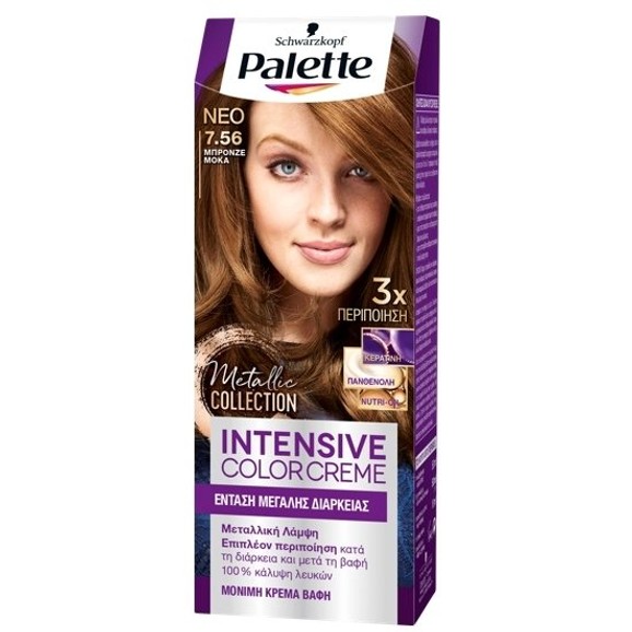Schwarzkopf Palette Intensive Hair Color Creme Kit 1 Τεμάχιο - 7.56 Μπρονζέ Μόκα