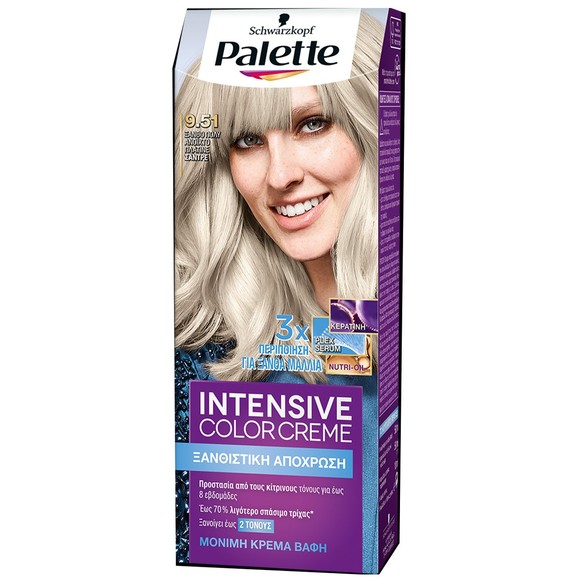 Schwarzkopf Palette Intensive Hair Color Creme Kit 1 Τεμάχιο - 9.51 Ξανθό Πολύ Ανοιχτό Πλατινέ Σαντρ