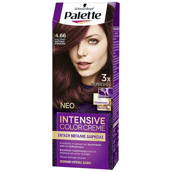 Schwarzkopf Palette Intensive Hair Color Creme Kit 1 Τεμάχιο - 4.66 Καστανό Έντονο Κόκκινο Schwarzkopf Palette Intensive Hair Color Creme Kit 1 Τεμάχιο - 4.66 Καστανό Έντονο Κόκκινο