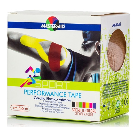Master Aid Sport Performance Kinesio Adhesive Elastic Tape Μπεζ 5mx5cm 1 Τεμάχιο