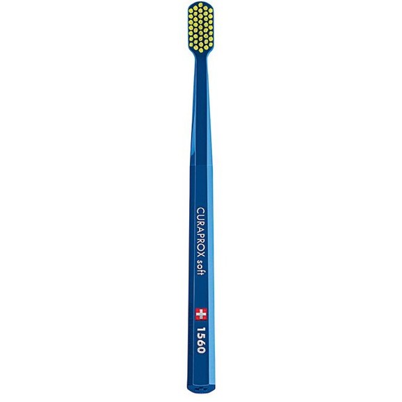 Curaprox CS 1560 Soft Toothbrush 1 Τεμάχιο - Σκούρο Μπλε / Κίτρινο