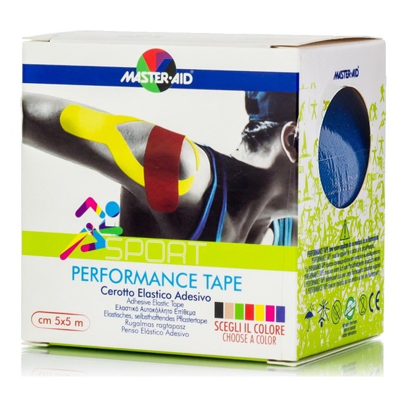 Master Aid Sport Performance Kinesio Adhesive Elastic Tape Μπλε 5mx5cm 1 Τεμάχιο