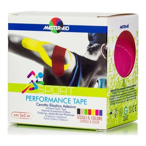Master Aid Sport Performance Kinesio Adhesive Elastic Tape Ροζ 5mx5cm 1 Τεμάχιο