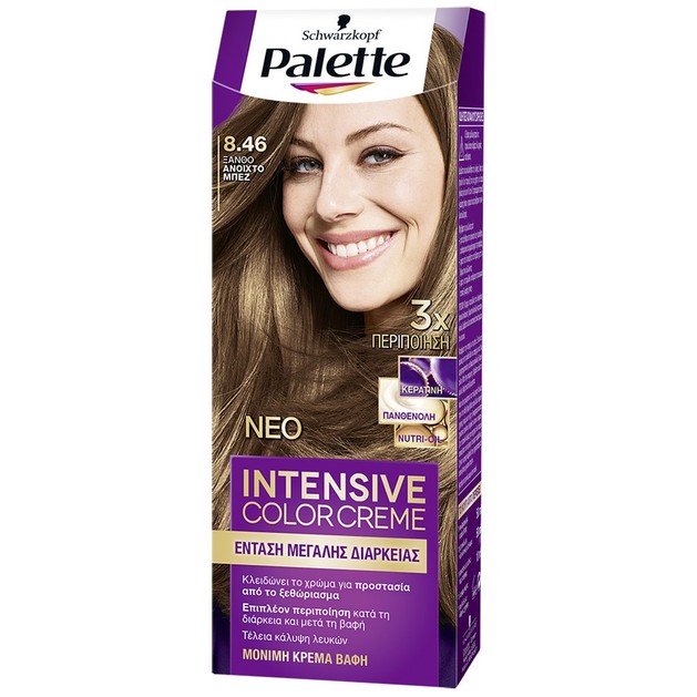 Schwarzkopf Palette Intensive Hair Color Creme Kit 1 Τεμάχιο - 8.46 Ξανθό Ανοιχτό Μπεζ Schwarzkopf Palette Intensive Hair Color Creme Kit 1 Τεμάχιο - 8.46 Ξανθό Ανοιχτό Μπεζ