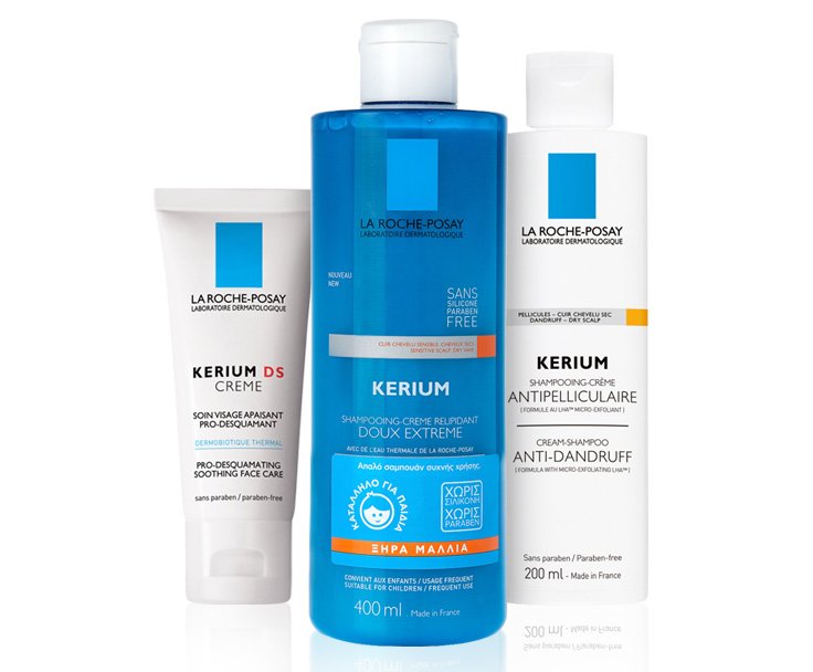 LA ROCHE-POSAY KERIUM Εξειδικευμένη σειρά μαλλιών για όλα τα προβλήματα του τριχωτού.