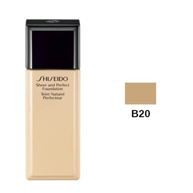 Shiseido Sheer and Perfect Foundation B20 Natural Light Beige 30ml SPF15 Shiseido Sheer and Perfect Foundation B20 Natural Light Beige 30ml SPF15