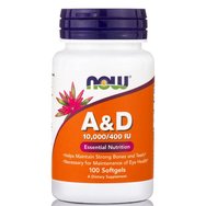 Now Foods Vitamin A & D 10.000/400 IU Συμπλήρωμα Διατροφής για την Ενίσχυση του Ανοσοποιητικού 100 Softgels