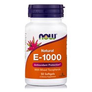 Now Foods E-1000 Mixed Tocopherols Хранителна добавка, защита на сърдечно -съдовата система с витамин Е 50 softgels