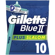 Gillette Blue II Plus Slalom Бръсначи с 2 ножа и лента с алое лента за защита на кожата от раздразнения 10 броя