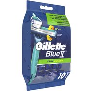 Gillette Blue II Plus Slalom Бръсначи с 2 ножа и лента с алое лента за защита на кожата от раздразнения 10 броя