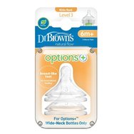 Dr. Brown\'s Natural Flow Options+ Level 3 Silicone Teat 6m+, 2 бр, Код 3201