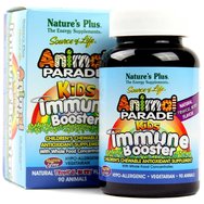 Natures Plus Animal Parade Kids Immune Booster Детска имуностимулираща добавка с вкус на тропически плодове 90 таблетки за дъвчене