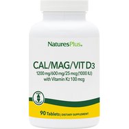 Natures Plus Cal/Mag/Vit D3 With Vitamin K2 Хранителна добавка за здравето на костите 90tabs