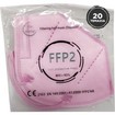 Disposable Non Medical Mask FFP2 KN95 Μάσκα Προστασίας με Μεταλλικό Έλασμα μιας Χρήσης σε Ροζ Χρώμα 20 Τεμάχια