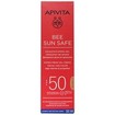 Apivita Bee Sun Safe Hydra Fresh Tinted Face Gel-Cream With Marine Algae & Propolis Spf50, Light Texture 50ml