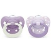 Nuk First Choice Classic Day & Night Silicone Soother 18-36m 2 Τεμάχια - Λιλά - Μωβ