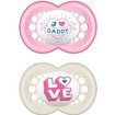 Mam I Love Mummy & Daddy Silicone Soother 6-16m Ροζ - Λευκό 2 Τεμάχια, Κωδ 170S