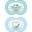 Mam I Love Mummy & Daddy Silicone Soother 6-16m Μπλε - Γαλάζιο 1, 2 Τεμάχια, Κωδ 170S