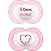 Mam I Love Mummy & Daddy Silicone Soother 6-16m Ροζ - Ροζ 2, 2 Τεμάχια, Κωδ 170S