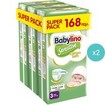 Σετ Babylino Sensitive Cotton Soft Super Pack Midi Νο3 (4-9kg) 336 Τεμάχια (6x56 Τεμάχια)