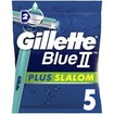 Gillette Blue II Plus Slalom με 2 Λεπίδες και Ταινία από Aloe για Προστασία του Δέρματος από τους Ερεθισμούς 5τμχ