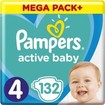 Pampers Active Baby Mega Pack Νο4 (9-14 kg) 132 πάνες Pampers Active Baby Mega Pack Νο4 (9-14 kg) 132 πάνες