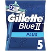 Gillette Blue II Plus με 2 Λεπίδες & Λιπαντική Ταινία για Άνετο Ξύρισμα 5 Τεμάχια