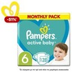 Pampers Active Baby Monthly Pack Νο6 (13-18kg) 128 πάνες