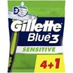 Gillette Blue3 Sensitive Men\'s Disposable Razors 5 Τεμάχια