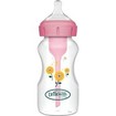 Dr. Brown’s Μπιμπερό Πλαστικό Options+ Anti-colic με Φαρδύ Λαιμό 0m+, 270ml, Κωδ WB91801 - Ροζ Λουλούδια