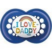 Mam Ι Love Mummy & Daddy Orthodontic Silicone Soother 16m+ Γαλάζιο - Μπλε 2 Τεμάχια, Κωδ 265SB1