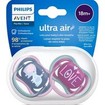 Philips Avent Ultra Air Silicone Soother 18m+ Μπλε - Μωβ 2 Τεμάχια, Κωδ SCF349/22