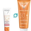 Σετ ​​​​​​​Vichy Capital Soleil Spf50 Anti-Age Antioxidant Protective Care 3 in 1, 50ml & Vichy Capital Soleil Invisible Hydrating Protective Milk Spf50+, 300ml 