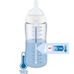 Nuk First Choice Plus Glass Bottle Temperature Control Silicone Medium 0-6m 240ml, Κωδ 10745124 - Ροζ