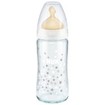 Nuk First Choice Plus Glass Temperature Control Latex Medium 0-6m 240ml, Κωδ 10745122 - Λευκό